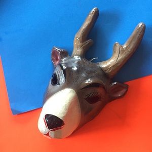 Vintage 🦌 deer papier-mâché mask